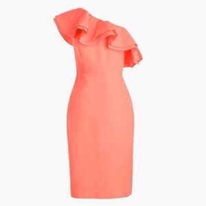 J. Crew Coral One-Shoulder Dress